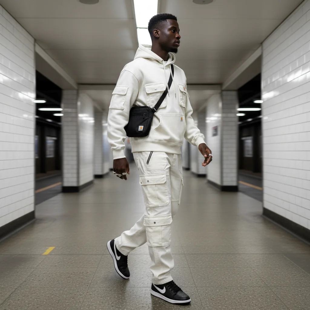 Street Style Multi-functional Multi-pocket Multi-zipper Retro Washed Cargo Trousers