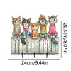 Wooden Cat Diamond Art Hanging Hook Rail Diamond Painting Art Craft Wall Hooks