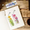 3Pcs Special Shape Flowers Diamond Painting Bookmark with Pendant for Book Lover