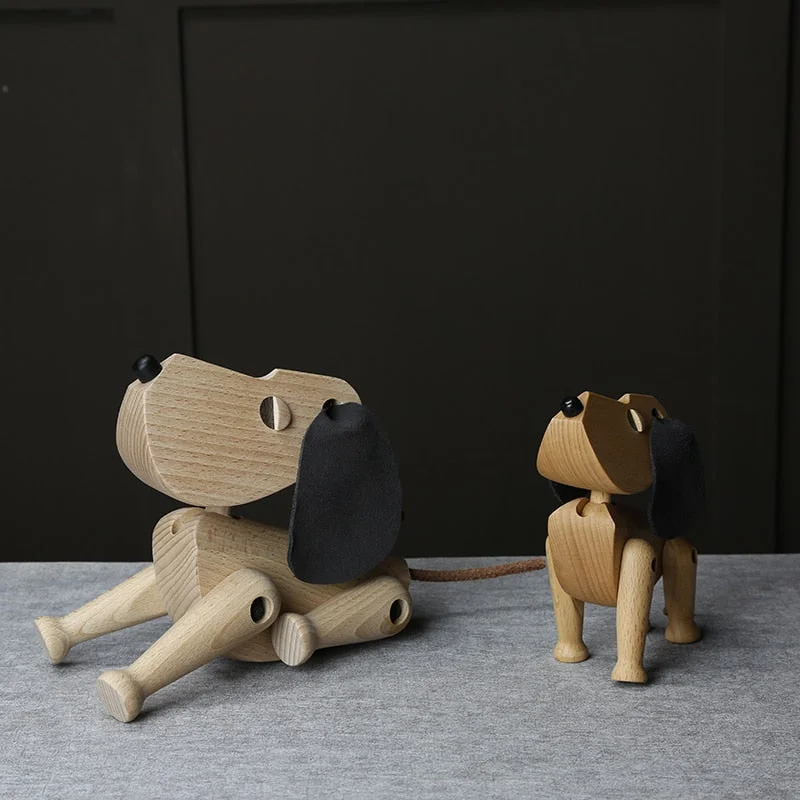 Nordic style Oscar wood carving classic original Danish dog puppet Home Furnishing Decor creative ornaments gifts dog toys