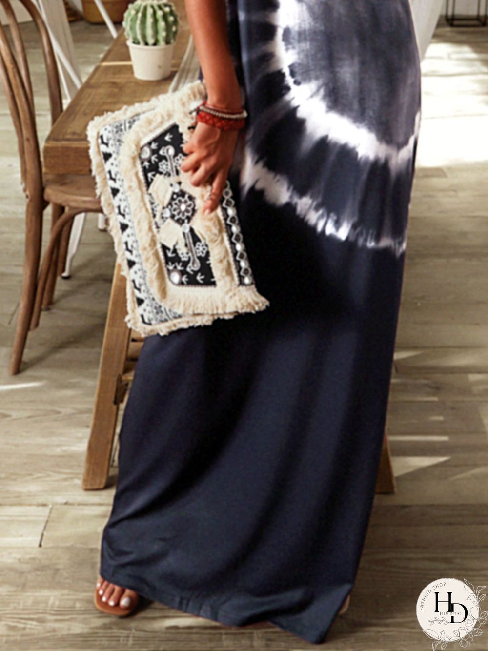 Women Casual Cotton Tie-Dye Knitting Dress