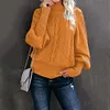 Women Long-sleeved Knitted Solid Color Sweater