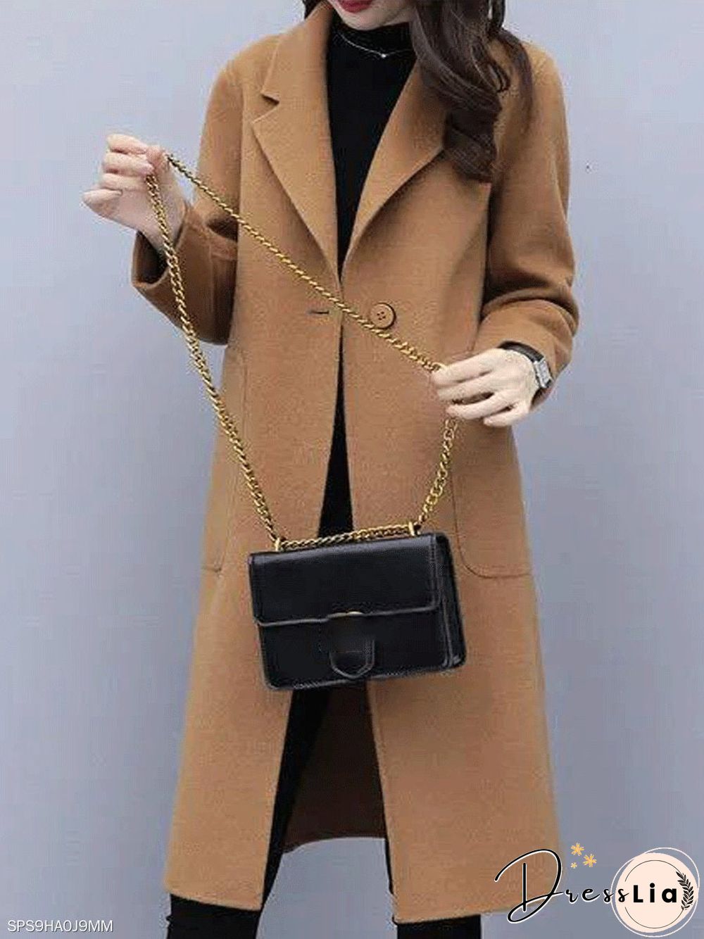 Woolen mid-length coat