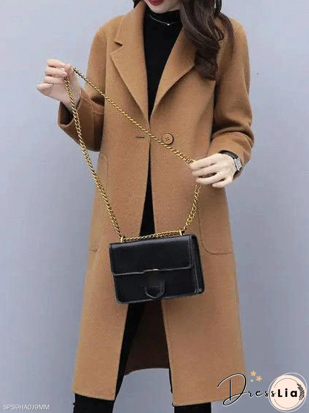 Woolen mid-length coat