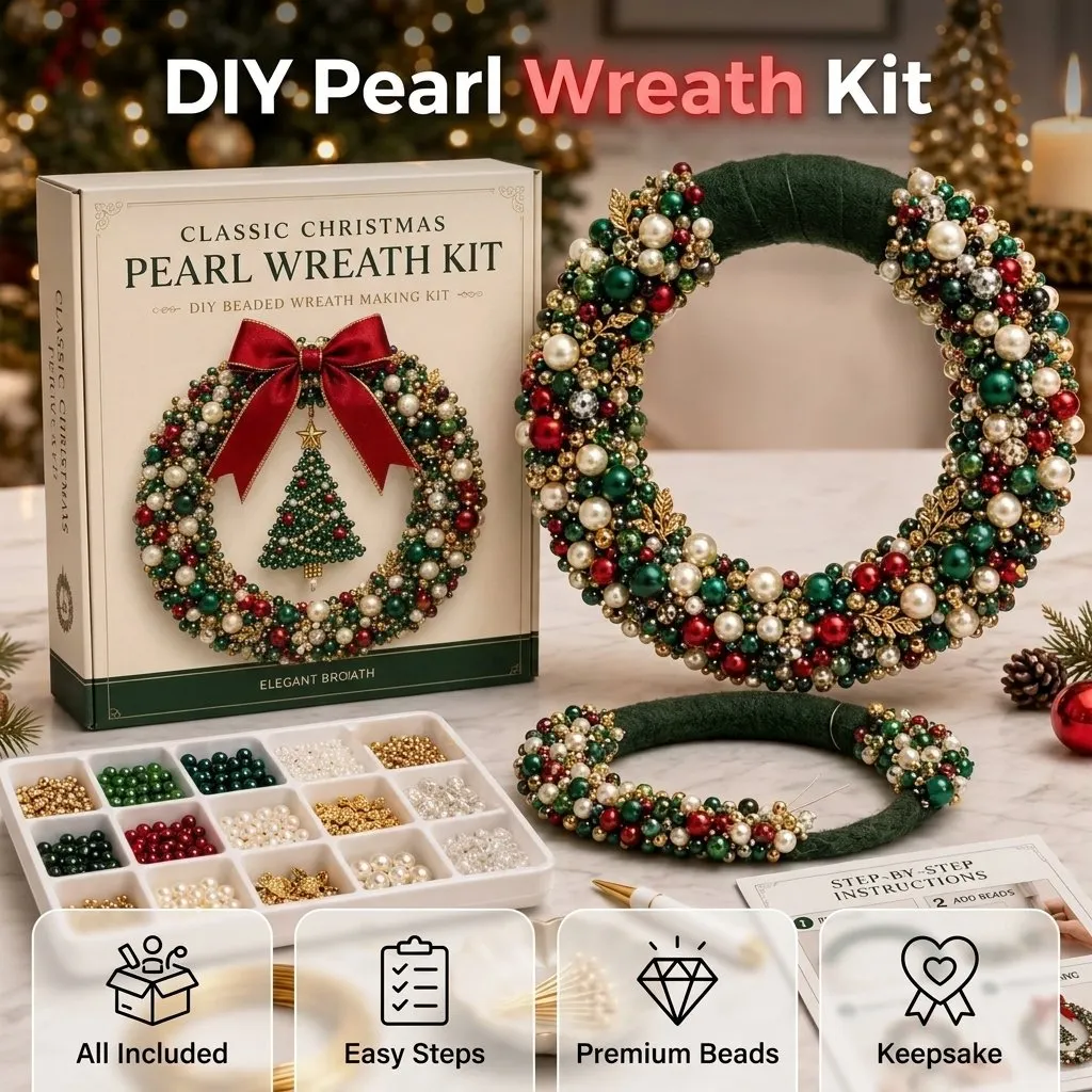 DIY Christmas Pearl Wreath Kit