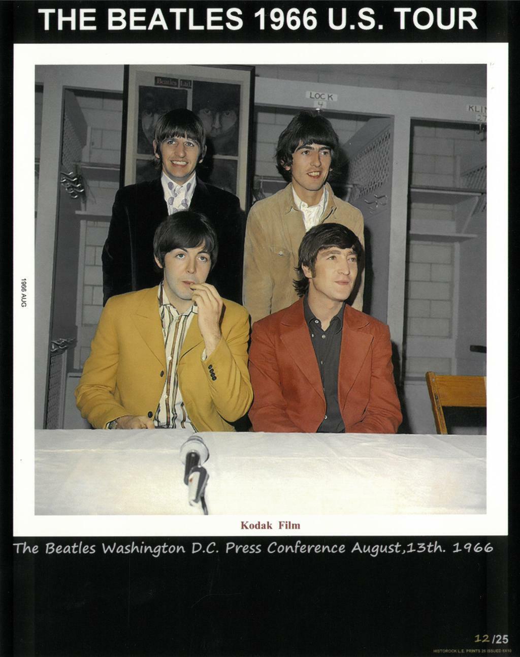 The Beatles 1966 U.S. Tour Unsigned 8x10 Photo Poster painting