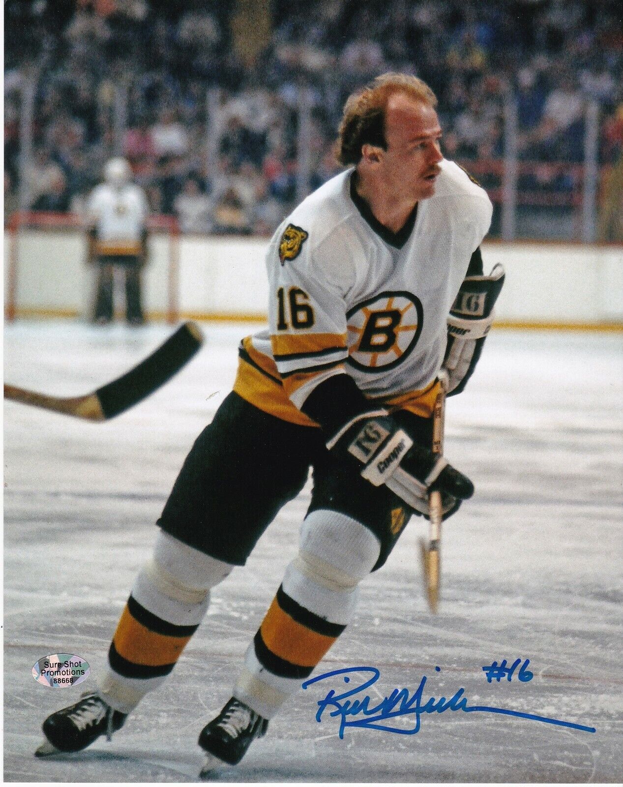 RICK MIDDLETON BOSTON BRUINS ACTION SIGNED 8x10