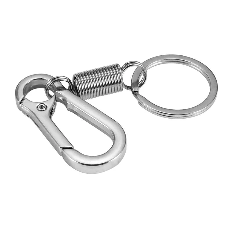 Keychain Simple Strong Carabiner Shape Keychain Climbing Hook Key Chain Rings Stainless Steel Man Gift