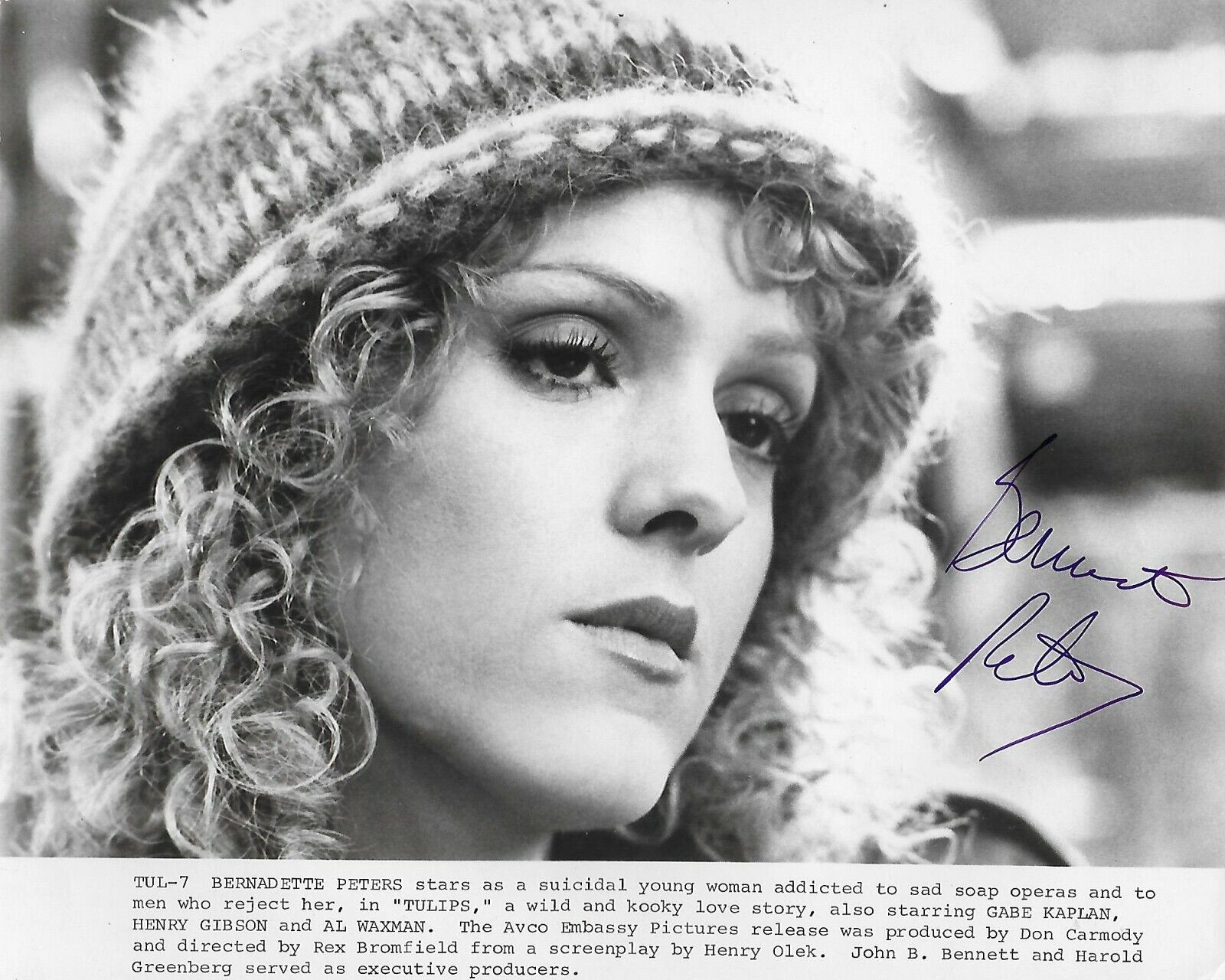 Bernadette Peters Original Autographed Photo Poster painting 8x10