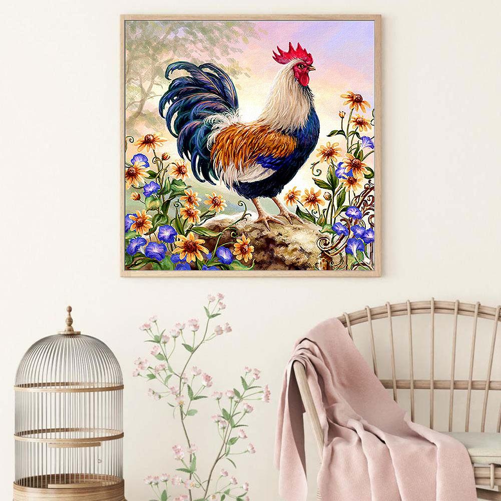 Standing Cock - Full Round Diamond Painting 30x30cm