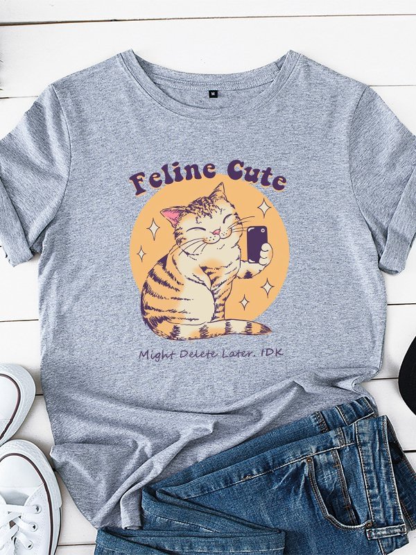 Bestdealfriday Casual Printed Crew Neck Short Sleeve Shirts Tops 9085666