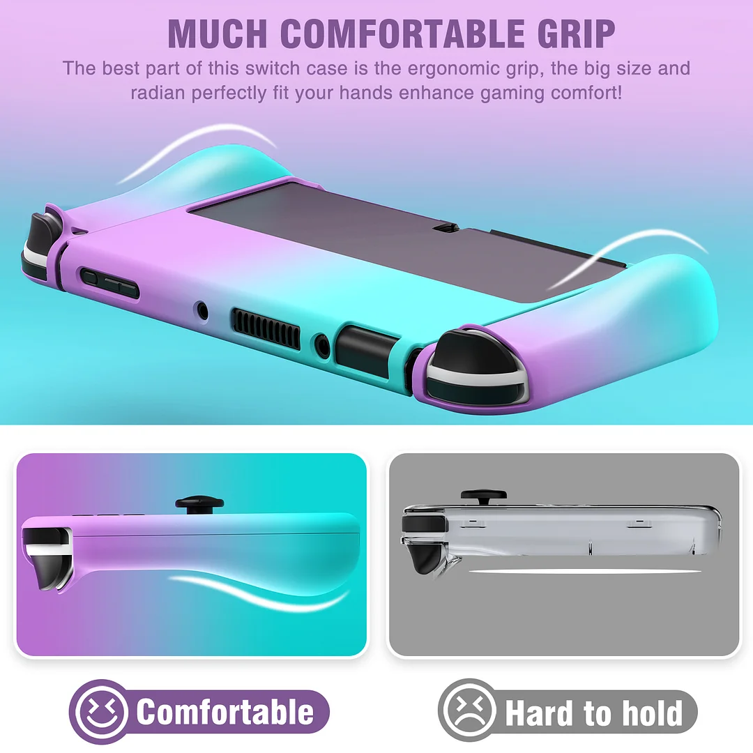 DinoFire Switch Protective Case for Nintendo Switch Ergonomic Grip Anti-Slip Cover