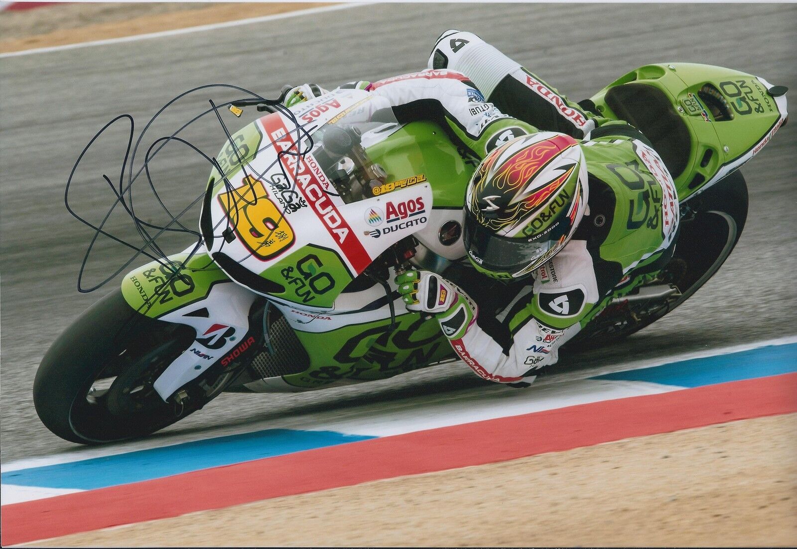 Alvaro BAUTISTA Autograph 12x8 HONDA Grisini Rider Photo Poster painting SIGNED AFTAL COA