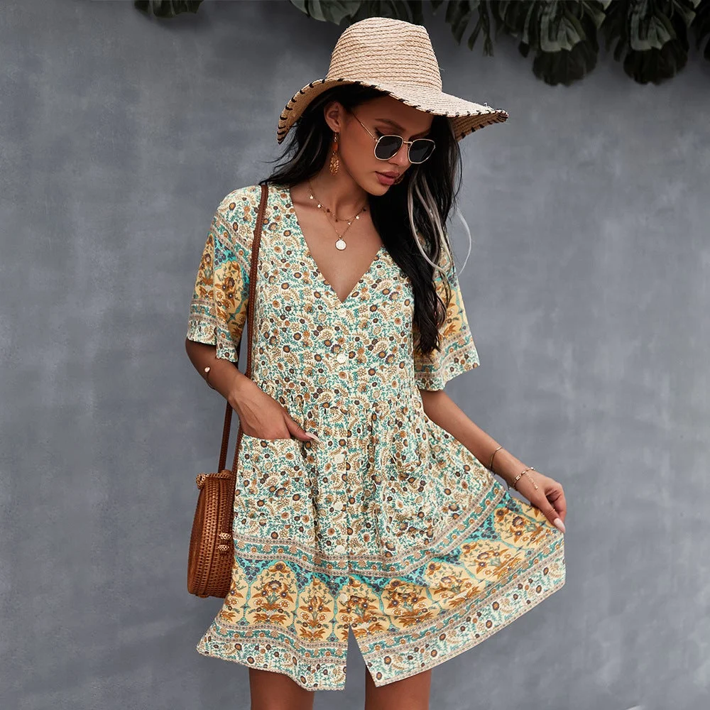 Bohemian Style Dress Sexy Skirt In Spring and Summer
