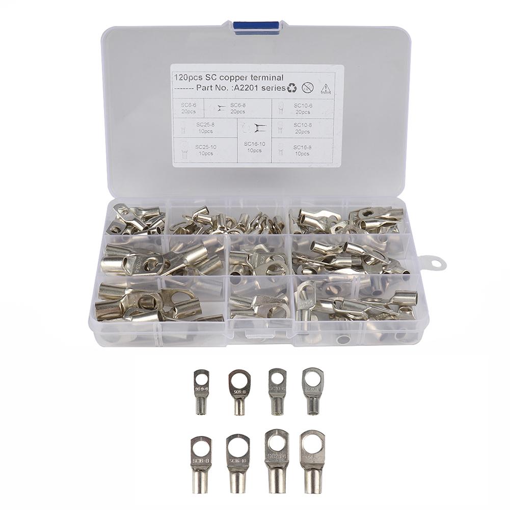 

120pcs Bolt Hole Tinned Copper Cable Lugs Battery Wire Terminals Connector, 501 Original