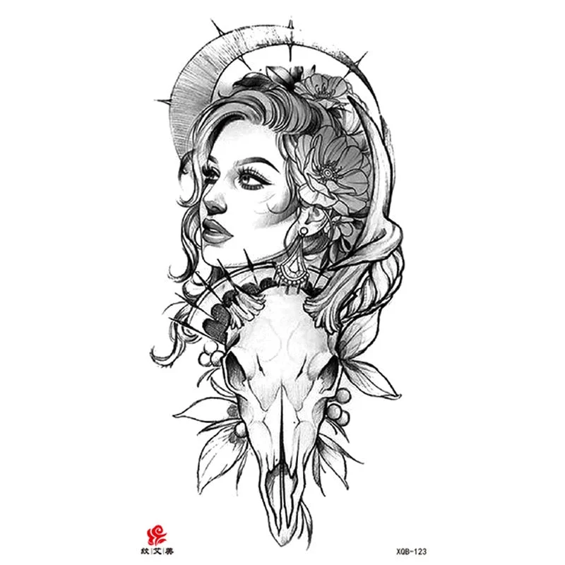 Animal Tiger dragonTemporary Tattoos Fox Wolf Eagle Fake Tatto Sticker Owl Flower Tatoo Body Armbands Men tatuajes temporales