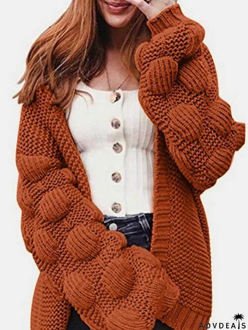 Open Front Long Sleeve Cardigan