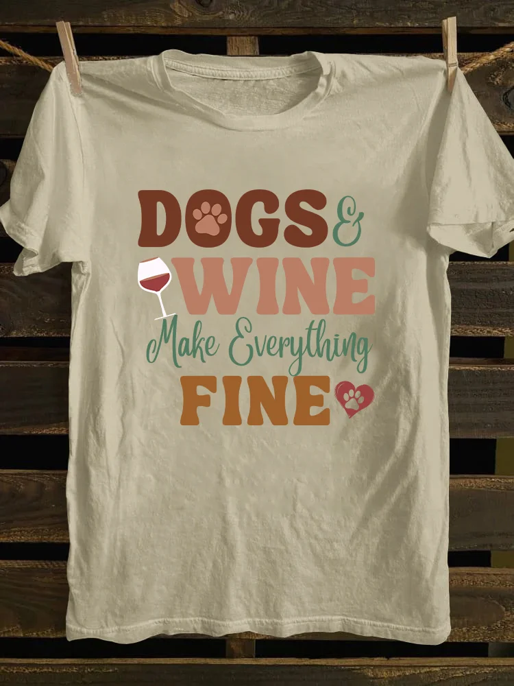 Dog And Wine Lover T-shirt