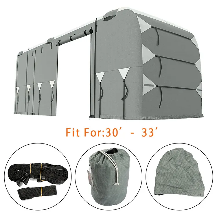 Silscvtt RV Cover Camper Cover Top 4 Layers of Non-woven Fabric Side 3 Layers of Non-woven Fabric Replacement for Class A 33 Feet- 37 Feet