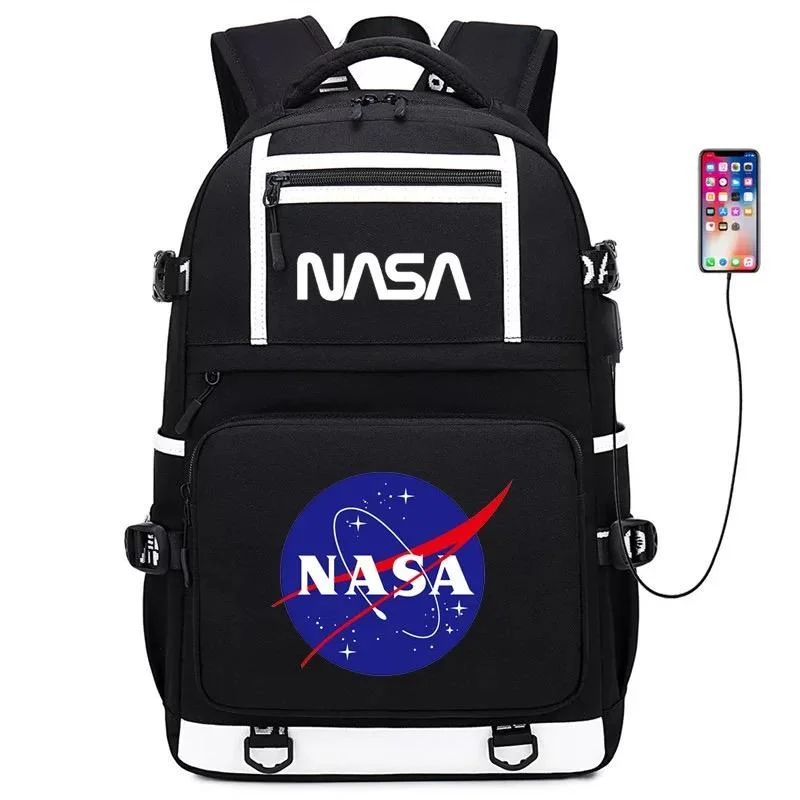 Buzzdaisy Space USB charging Backpack School NoteBook Laptop Travel Bags