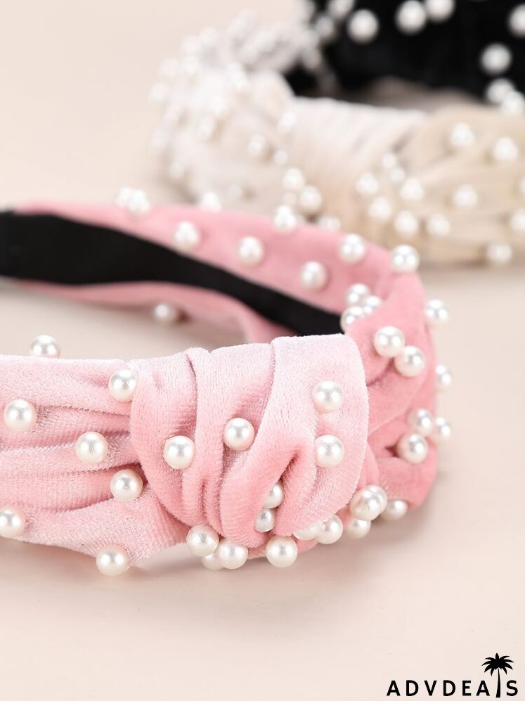 3pcs Faux Pearl Decor Hair Hoop