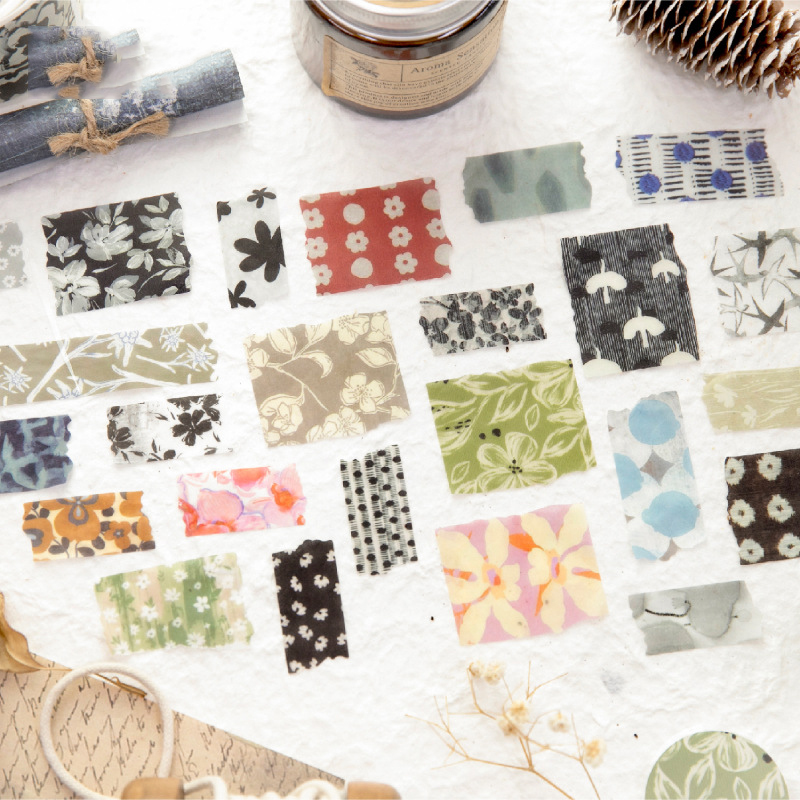 와시 테이프 - 빈 산 직조 이야기 시리즈 빈티지 플라워