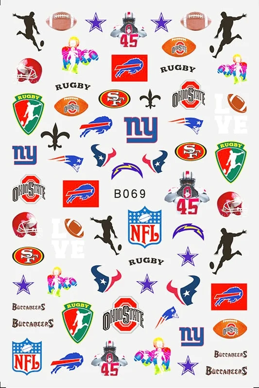 3D Flag Sport Nail Stickers for Manicure Fire Clover Decoration Decals Back Glue Designer Gymnastics Nail Art Sticker