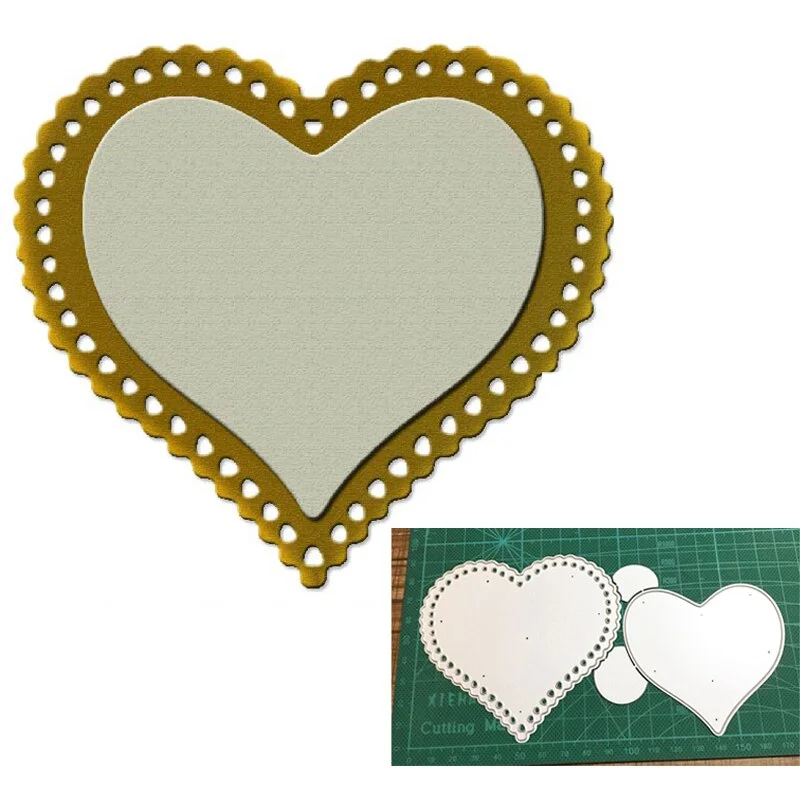 2021 New Craft Dies Heart Frame Metal Cutting Dies Cut Die Mold Decoration Scrapbook Dies Knife Mould Blade Punch Stencils Dies