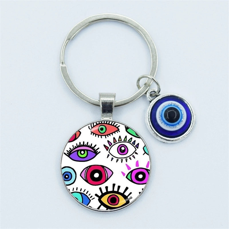 Vintage Style Minimalist Devil’s Eye Zinc Alloy Unisex Bag Pendant Keychain