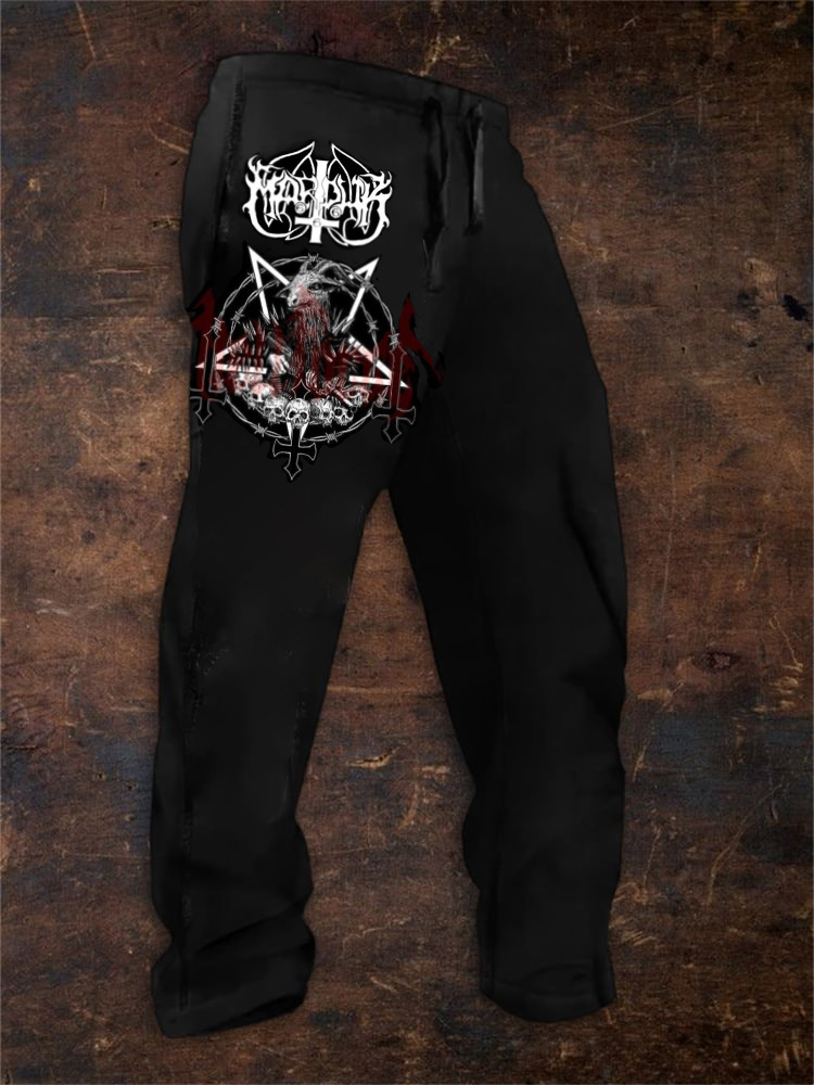 Art Print Track Pants Satan Unisex Casual Sweatpants / Rvogue / Rvogue