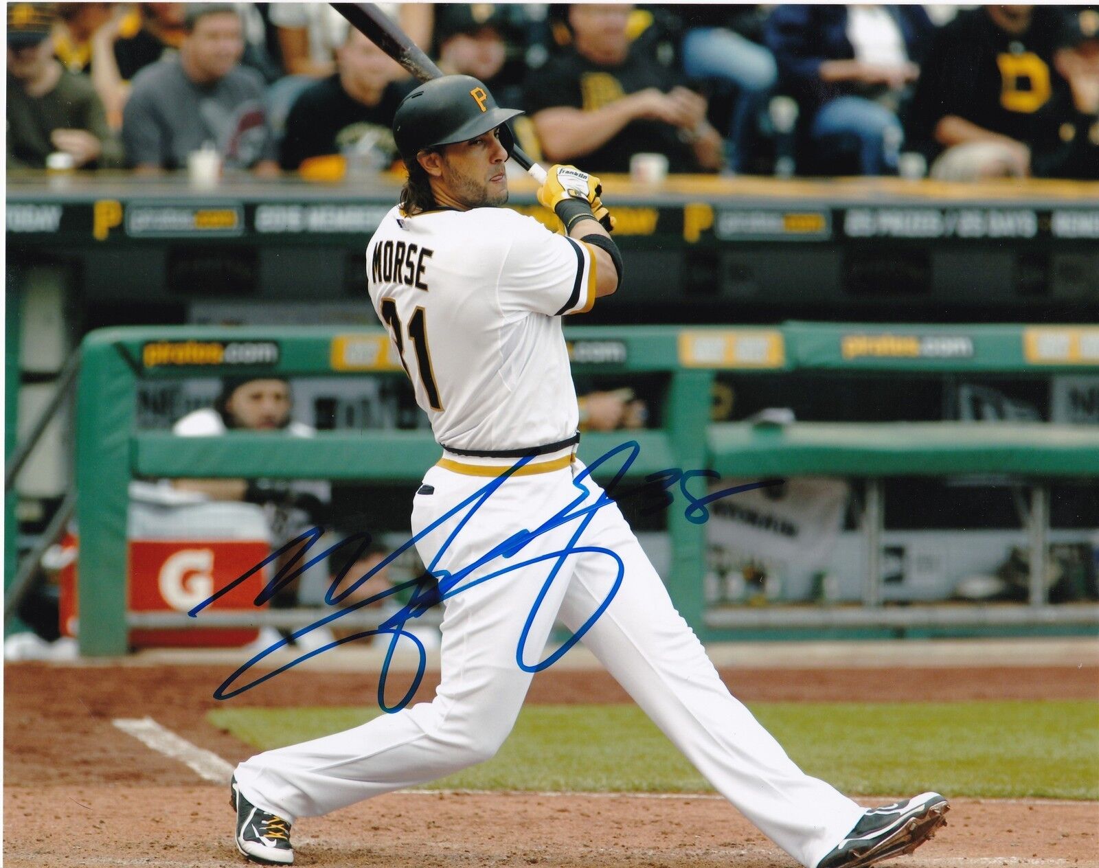 MICHAEL MORSE PITTSBURGH PIRATES ACTION SIGNED 8x10