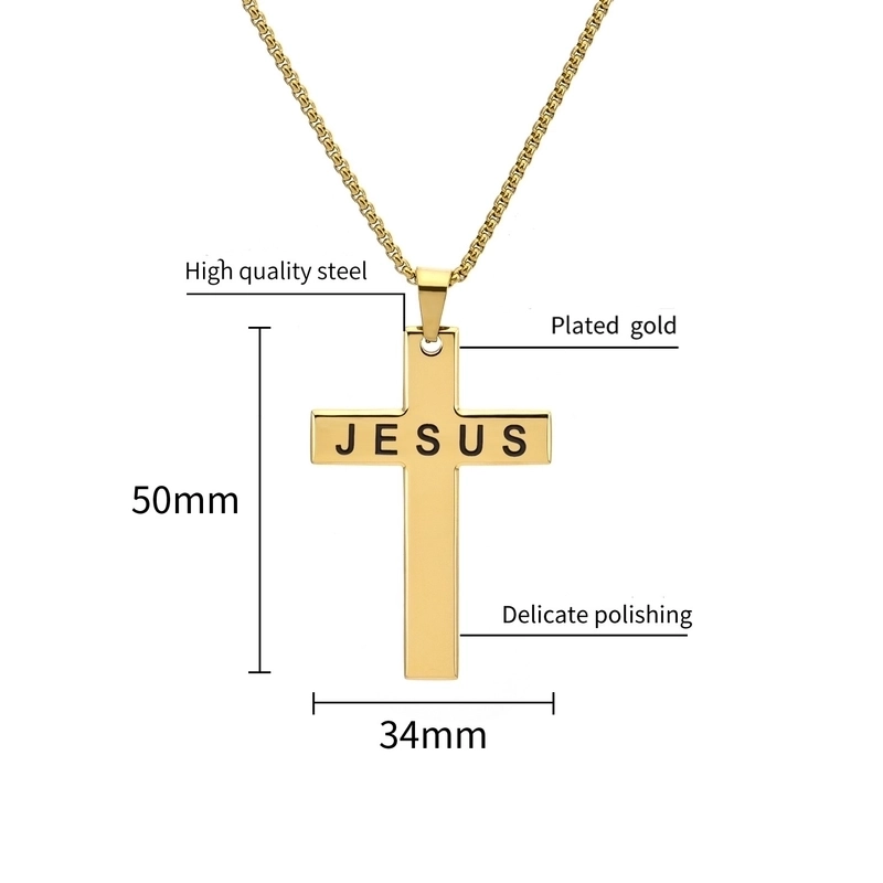 Hip-Hop Retro Cross 304 Stainless Steel Plating 18K Gold Plated Men’s