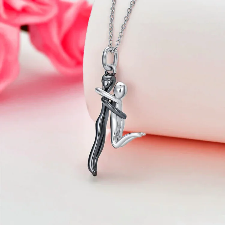 For Love - S925 You are the Only One I Want by My Side Couple Hug Necklace