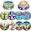 8Pcs/set Diamond Painting Cross Coaster Cup Cushion Home Decor