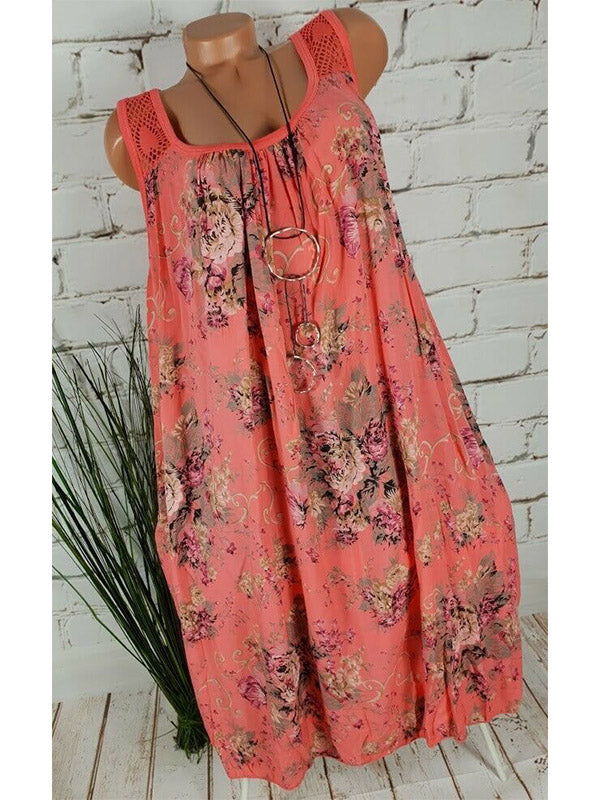 Women Half Sleeve V-neck Solid Color Dress