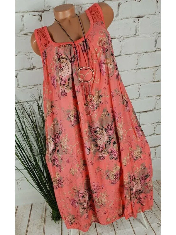 Women Half Sleeve V-neck Solid Color Dress