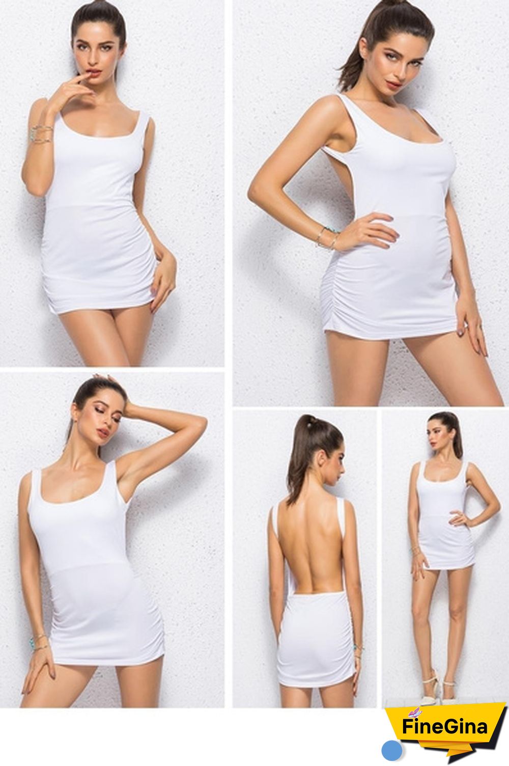 Sexy Backless Summer Dress Slim Short Pencil Bandage Club Party Dresses Casual Beach Mini Bodycon Dress