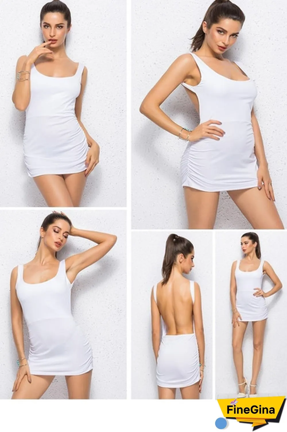 Sexy Backless Summer Dress Slim Short Pencil Bandage Club Party Dresses Casual Beach Mini Bodycon Dress