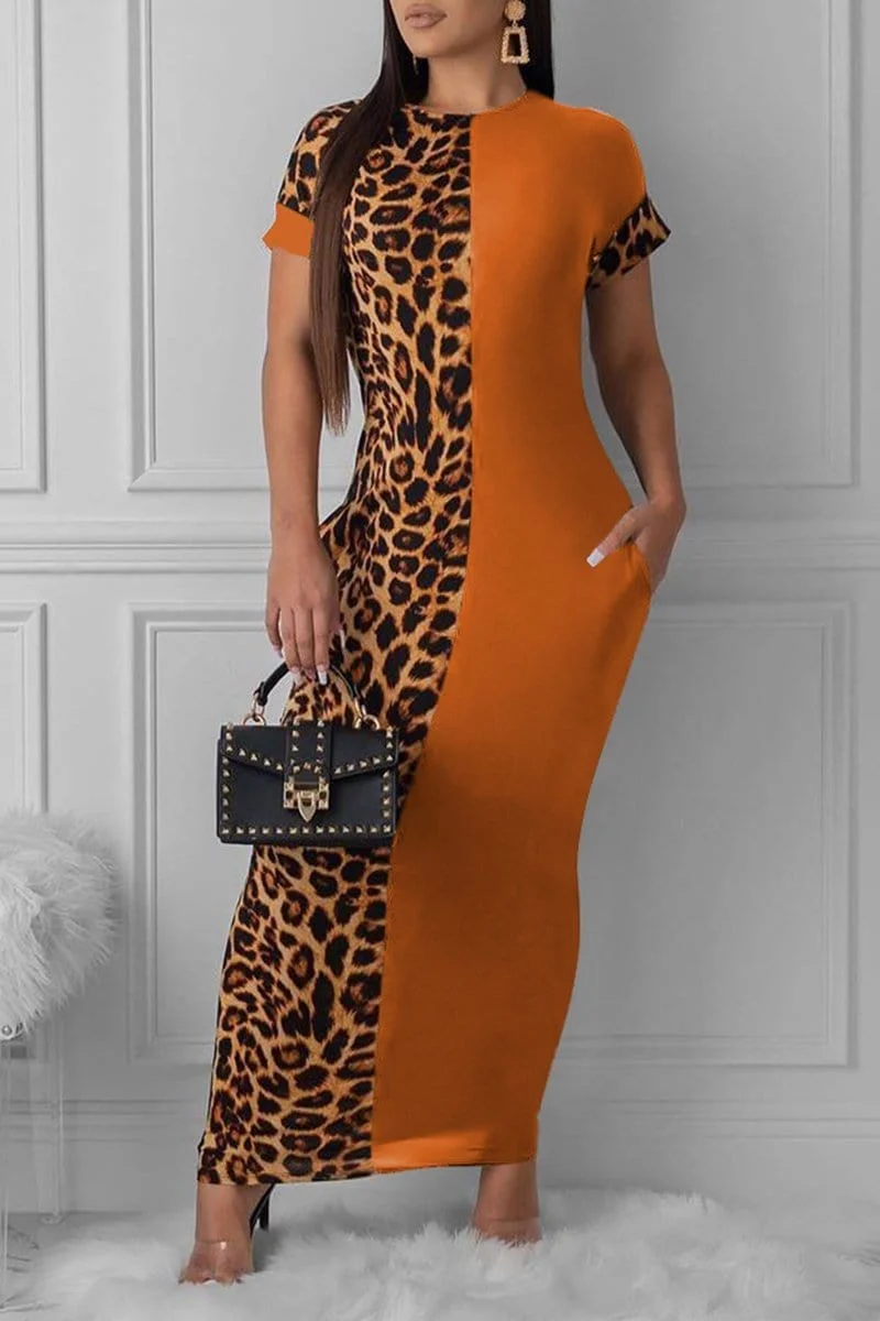 Fashion Leopard Print Tight-Fit Dress