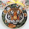 Tiger-DIY Embroidery Kit with Pattern Cotton Threads Needles Hoop 30*30cm/11.81*11.81in tapestrymarket