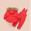 Baby Girl Boy Down Winter Raccoon Sets 2 Pcs
