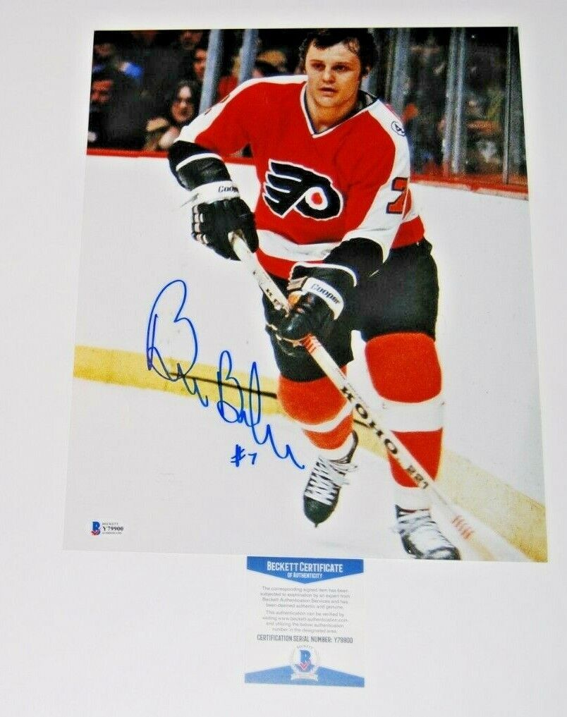 BILL BARBER signed (PHILADELPHIA FLYERS) Hockey 11X14 Photo Poster painting BECKETT BAS #1