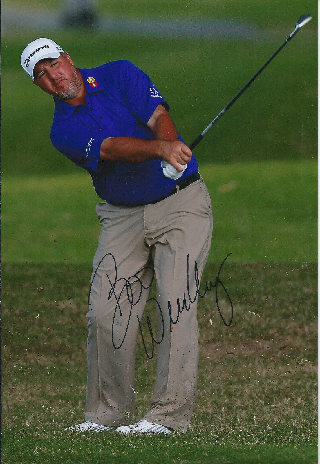 Boo WEEKLEY SIGNED AUTOGRAPH Golf 12x8 Photo Poster painting AFTAL COA PGA Tour Winner