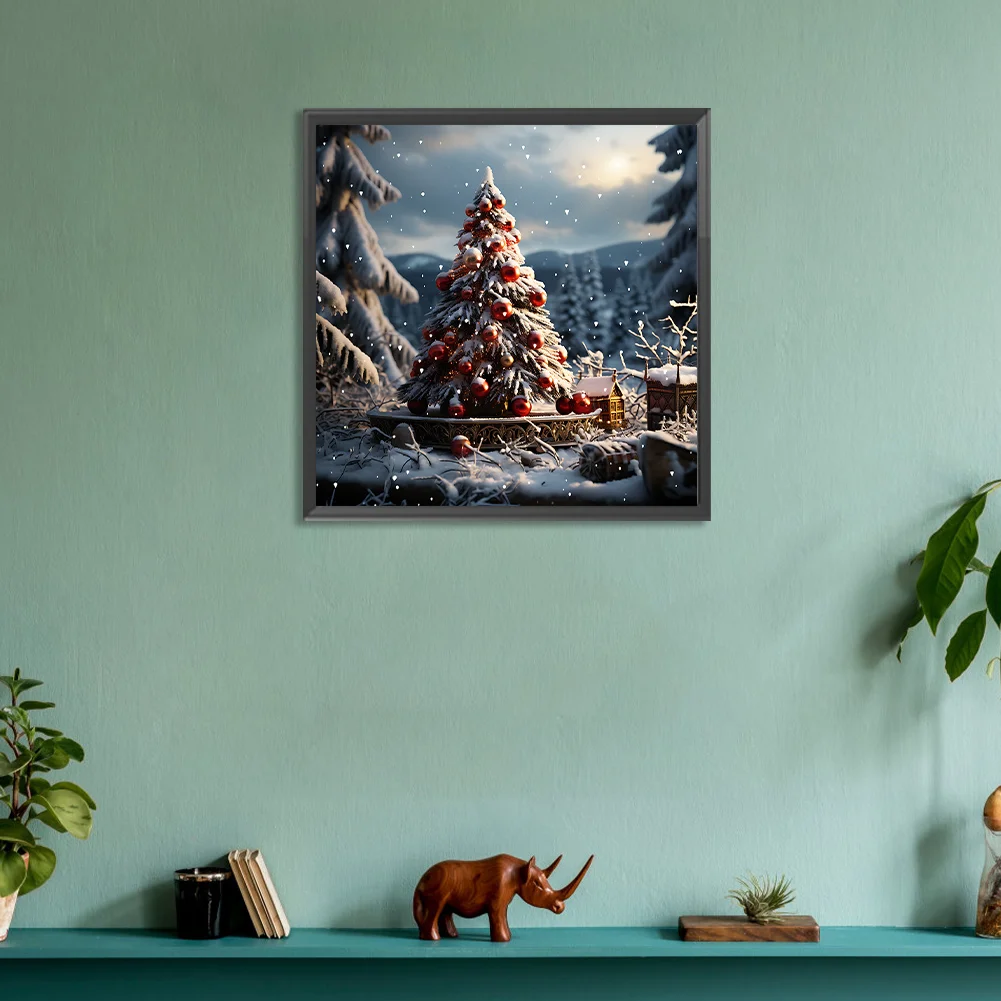 Diamond Painting - Full Round Drill - Winter Snow Christmas Tree(Canvas|30*30cm)