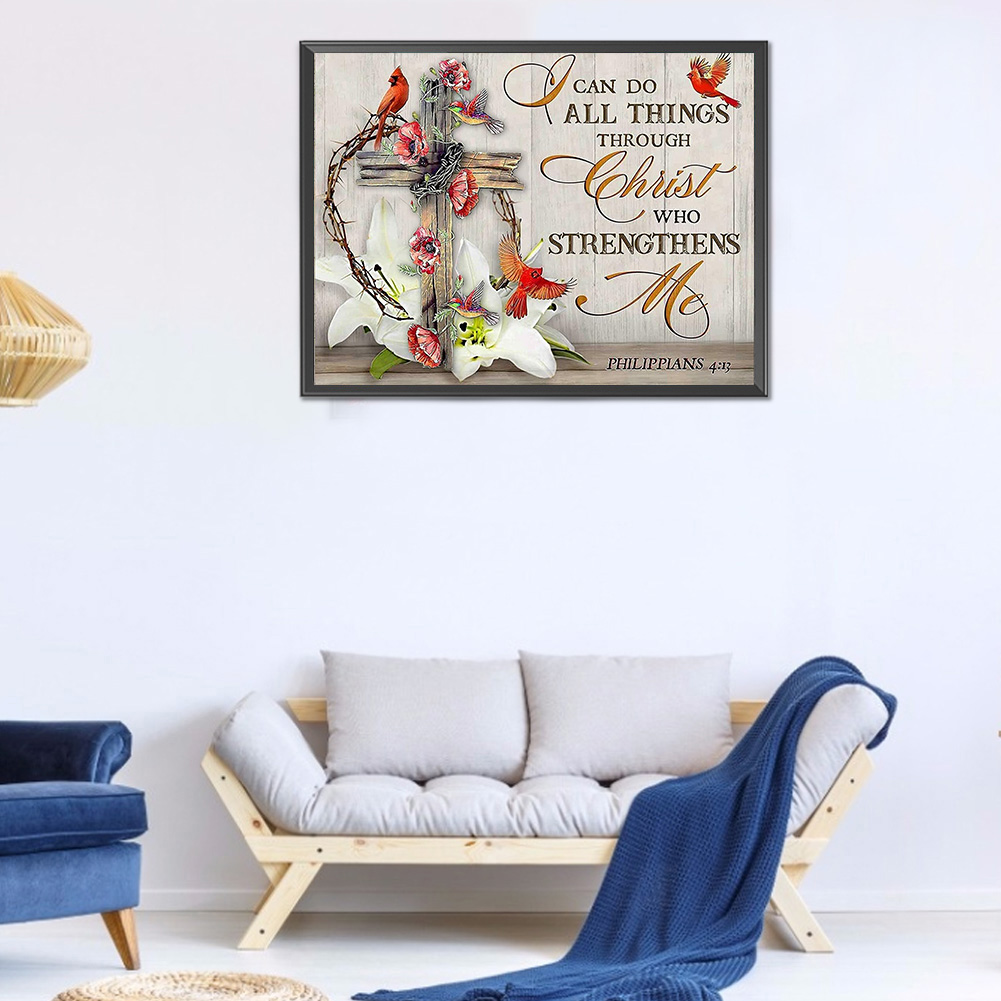 

(Multi-Size) Cross Letters - Round/Square Drill Diamond Painting - 40*30CM, Square diamond 30*40cm, 501 Original