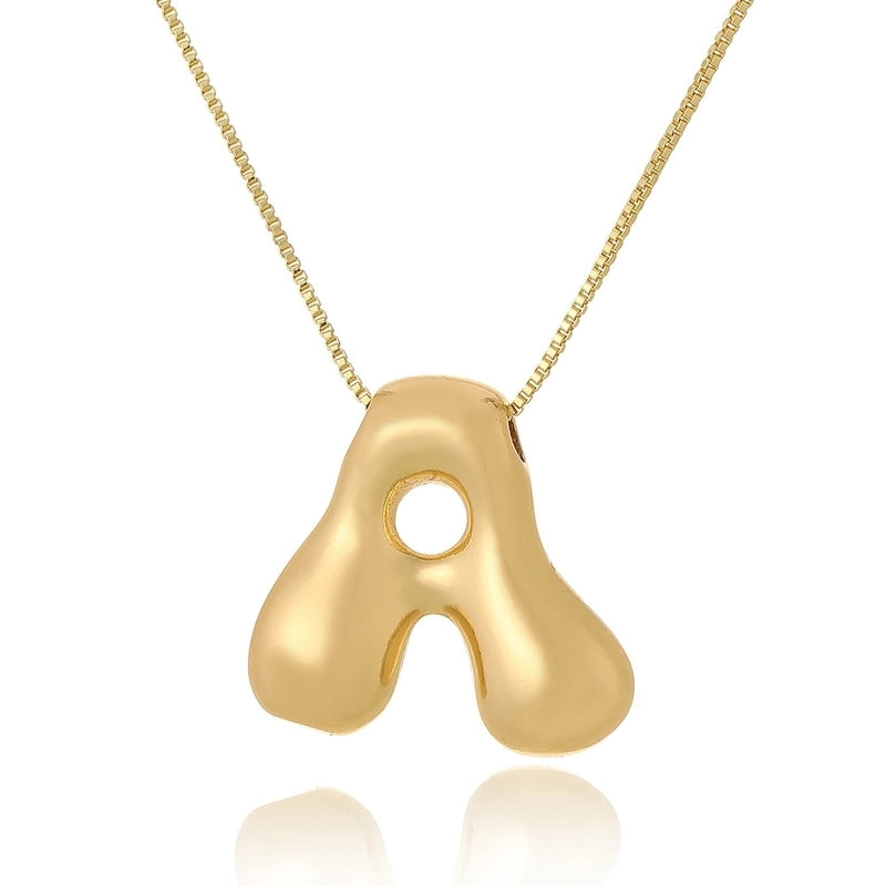 Copper Letter Pendant Necklace