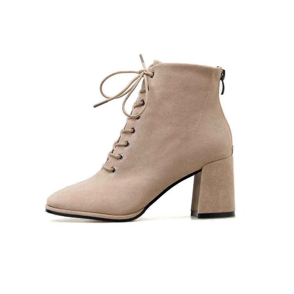 comemore Women's Short Boots Europe and America 2021 Autumn Winter New Fashion Thick Heels Non-slip Women's Shoes Sexy Size 39