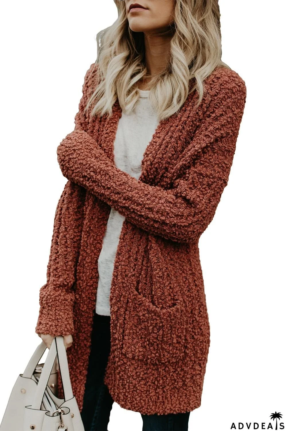 Creamy Pebble Beach Textured Cardigan