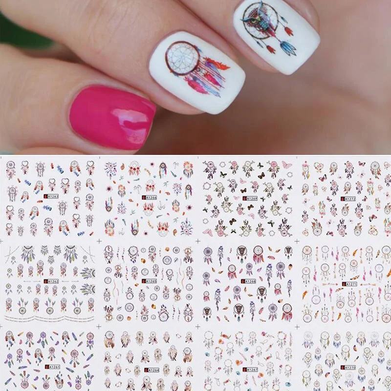 12Pcs Summer Fruit Water Decals Fruit/Kiwi/Banana/Lemon/ Strawberry Designs DIY Nail Stickers Wraps Slider Decoration