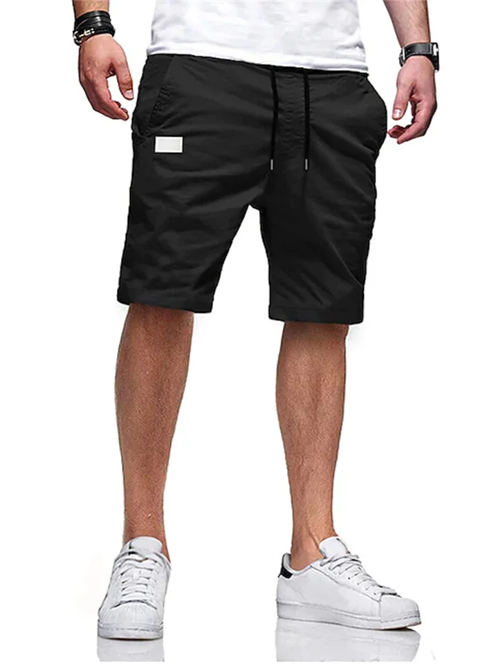 Men's Cargo Shorts Shorts Casual Shorts Pocket Drawstring Elastic Waist Solid Color Knee Length Sports Outdoor Running Streetwear Stylish ArmyGreen Black | 168DEAL
